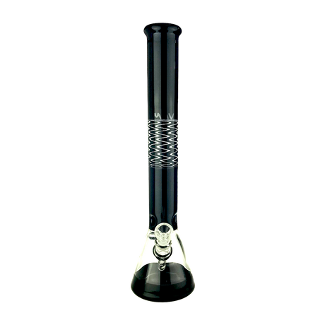 MAV Glass 18" Wig Wag Reversal Beaker Bong in Black and White with 50mm Diameter