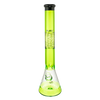 MAV Glass 18" Wig Wag Reversal Beaker Bong in Ooze and Black, 50mm Diameter, Front View