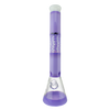 MAV Glass 18" Wig Wag Reversal Beaker in Purple and White, Front View on Seamless White Background