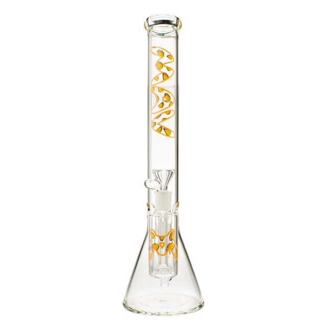 MAV Glass 18" Taco Beaker Bong with Ash Catcher, 5mm thick glass, front view on white background