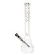 MAV Glass 18" Beaker Bong with Bat Designs and Wig Wag Downstem, Front View on White Background