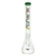 MAV Glass 18" Forest Tie Dye Beaker Bong with thick 9mm glass and deep bowl, front view on white background