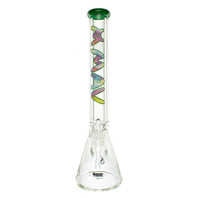 MAV Glass 18" Forest Tie Dye Beaker Bong with thick 9mm glass and deep bowl, front view on white background