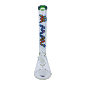 MAV Glass 18" Green Shroom Trip Beaker Bong with Heavy Wall and 9mm Thickness