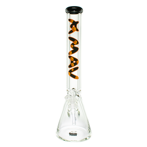 MAV Glass 18" Halloween Special Beaker Bong with Black Top and Pumpkin Design, 9mm Thick