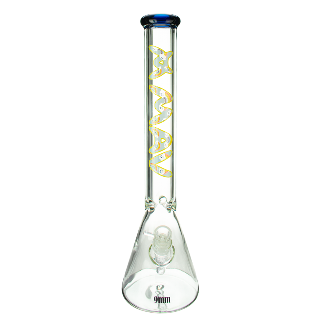 MAV Glass 18" X 9mm High Rainbow Specialty Slab Beaker Bong