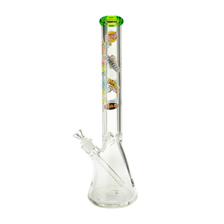 MAV Glass 18" Munchies Ooze Beaker Bong with thick 9mm glass and clear design, front view on white background