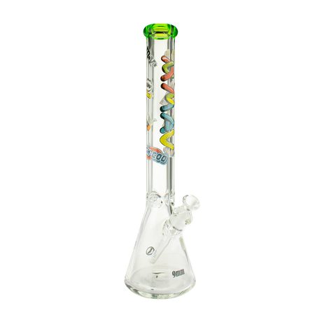 MAV Glass 18" Munchies Ooze Beaker Bong with thick glass and colorful accents, front view