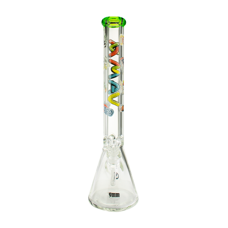 MAV Glass 18" Munchies Ooze Beaker Bong with 9mm thick glass, clear design, front view