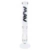 MAV Glass 18" Black Straight Tube Bong, 9mm Thick Glass, Front View on White Background