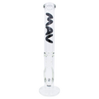 MAV Glass 18" Black Straight Tube Bong, 9mm Thick Glass, Front View on White Background