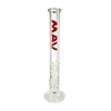 MAV Glass 18" Straight Tube Bong in Red with Heavy Wall for Dry Herbs, Front View
