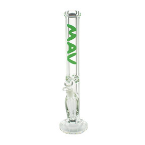 MAV Glass 18" Straight Tube Bong in Sea Foam with Heavy Wall for Dry Herbs, Front View