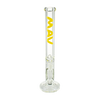 MAV Glass 18" Yellow Straight Tube Bong, Heavy Wall for Dry Herbs, Front View