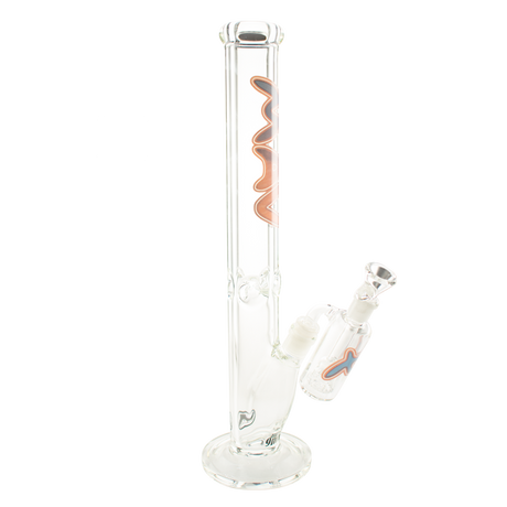 MAV Glass 18" Vice Slab Straight Bong with 9mm thickness and Ash Catcher, front view on white background