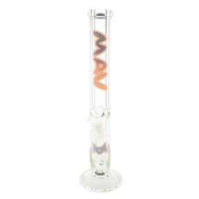 MAV Glass 18" Vice Slab Straight Bong with Ash Catcher, 9mm thick, front view on white background