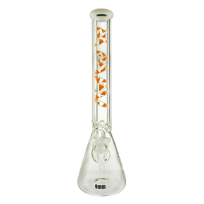 MAV Glass 18" White Pizza Beaker Bong with 9mm Thickness Front View