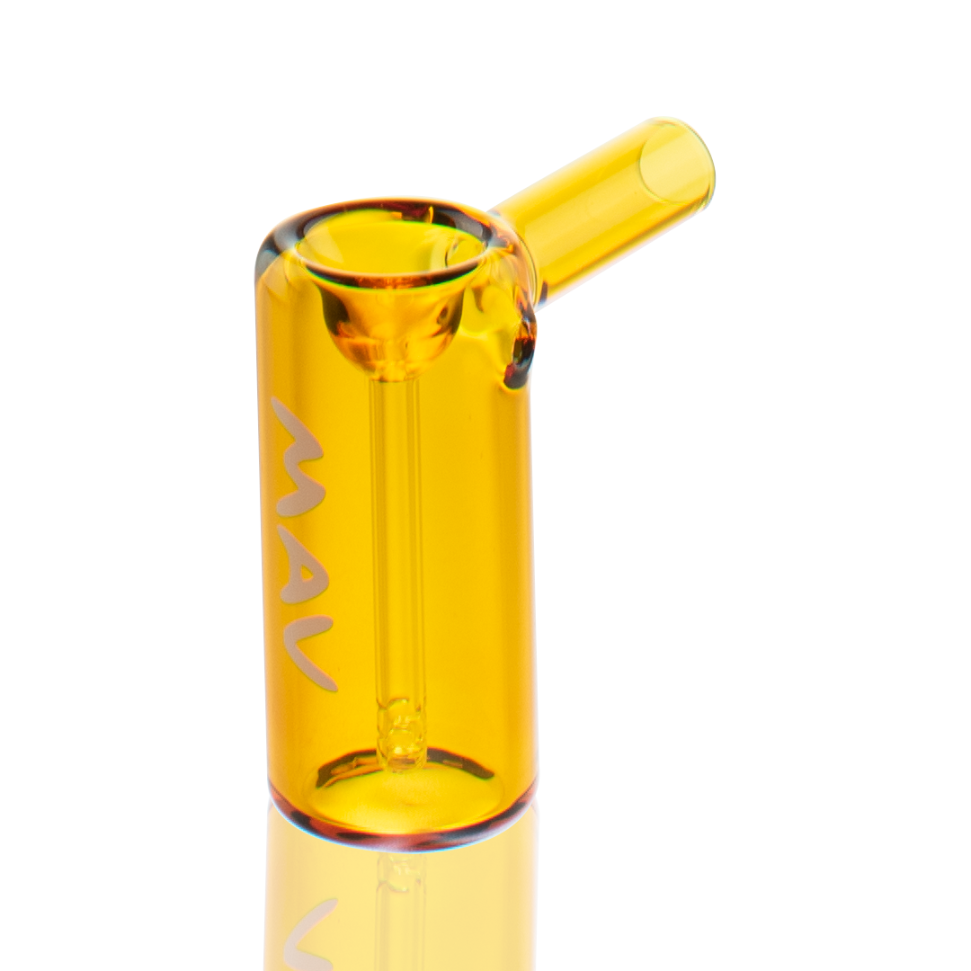 MAV Glass 2.5" Mini Standing Hammer Bubbler in Gold - Side View