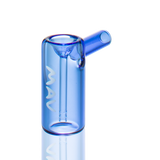 MAV Glass 2.5" Mini Standing Hammer Bubbler in Ink Blue, Top Angle View on White Background
