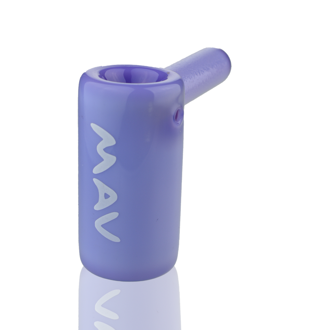 MAV Glass 2.5" Mini Standing Hammer Bubbler in Purple, Compact Design, Side View