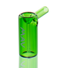 MAV Glass 2.5" Mini Standing Hammer Bubbler in Transparent Forest Green, Close-Up View