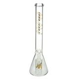 MAV Glass 5mm Beaker Bong with Ashcatcher in Cali State Gold, front view on white background