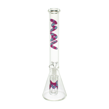 MAV Glass 18" Beaker Bong with Purple Palms Design and Matching Ashcatcher