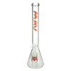MAV Glass 18" Beaker Bong with Ashcatcher in Strawberry, Front View on White Background