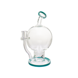 MAV Glass 7" Honey Globe Dab Rig in Aqua Blue with Honeycomb Percolator and Glass on Glass Joint
