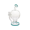MAV Glass 7" Honey Globe Dab Rig in Aqua Blue with Honeycomb Percolator and Glass on Glass Joint