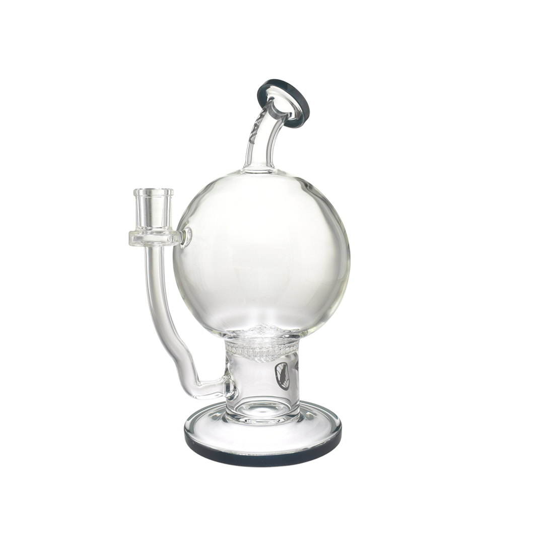 MAV Glass 7" Honey Globe Dab Rig in Blue Spark with Honeycomb Percolator - Front View