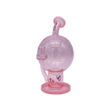 MAV Glass 7" Honey Globe Planetary Dab Rig in Pink, featuring a honeycomb percolator and 14mm joint