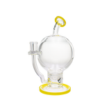 MAV Glass 7" Honey Globe Dab Rig with Honeycomb Percolator and Yellow Accents