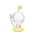 MAV Glass 7" Honey Globe Dab Rig with Honeycomb Percolator and Yellow Accents