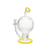 MAV Glass 7" Honey Globe Dab Rig with Honeycomb Percolator and Yellow Accents
