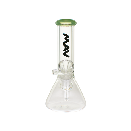 MAV Glass 8" Mini Beaker Bong with Color Accented Top and 14mm Joint