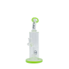 MAV Glass Bent Neck 3-hole Puck Bay Rig in Slime color variant, front view on seamless white background
