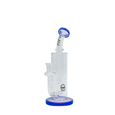 MAV Glass Bent Neck Inline Bay Rig in Purple with In-Line Percolator, Front View