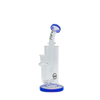MAV Glass Bent Neck Inline Bay Rig in Purple with In-Line Percolator, Front View