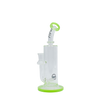 MAV Glass Bent Neck Inline Bay Rig in Slime variant, front view with 7" height and in-line percolator