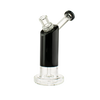 MAV Glass Bent Neck Showerhead Bubbler in Black - Side View with Clear Beaker Base
