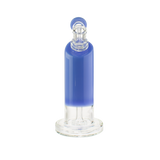 MAV Glass 9" Bent Neck Showerhead Bubbler in Blue - Front View with Clear Base