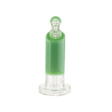 MAV Glass Bent Neck Showerhead Bubbler in green, 9" height, 14mm female joint, front view on white
