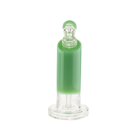 MAV Glass Bent Neck Showerhead Bubbler in green, 9" height, 14mm female joint, front view on white