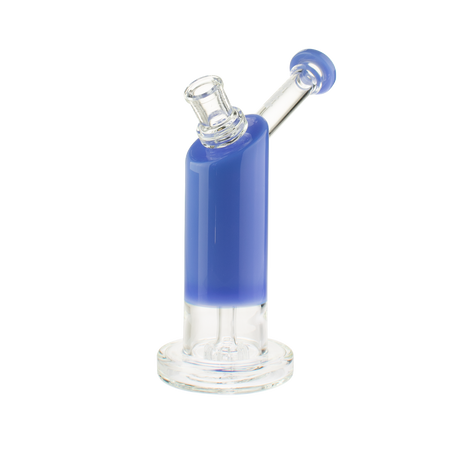 MAV Glass Bent Neck Showerhead Bubbler in Lavender, Side View with Clear Base and Percolator
