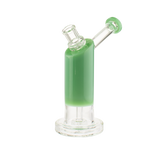 MAV Glass Bent Neck Showerhead Bubbler in Seafoam, 9" height, 14mm female joint, side view