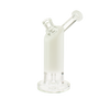 MAV Glass Bent Neck Showerhead Bubbler in White, 9" Height, 14mm Female Joint, Side View