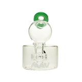 MAV Glass Big Squig Rig with clear beaker base and green glass accents, front view
