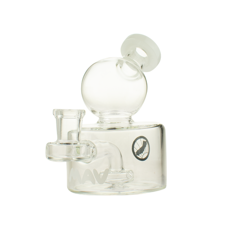 MAV Glass Big Squig Rig in White, 4" Beaker Dab Rig with Glass on Glass Joint, Front View