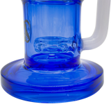 MAV Glass Birthday Cake Reversal Wig Wag Topping Dab Rig in Blue, Close-Up Side View